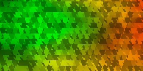 Dark Green, Yellow vector background with polygonal style.