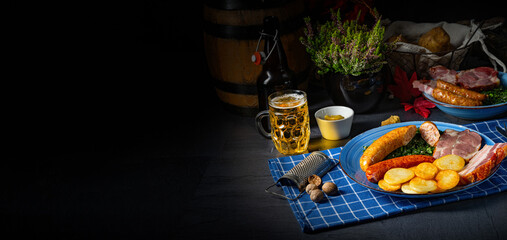 delicious oldenburger green cabbage with Pinkel sausage