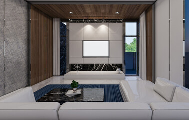 3d rendering of luxury entertainment room in house