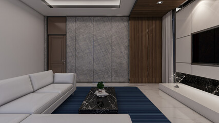3d rendering of luxury modern lounge in hotel