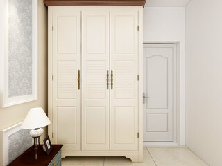 Modern design of the bedroom, there are large bed, dressing table and other facilities