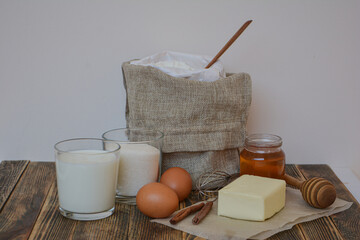  Process of cooking bakery. Baking ingredients for pear pie. Woman preparation pie