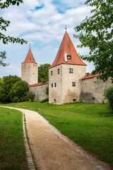 Fototapeta na wymiar Towers of the historic city wal in Berching