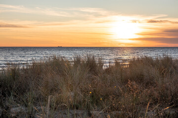 Beach at sunrise on Ruegen, Germany