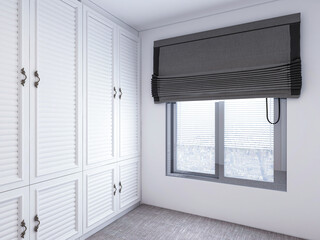 Modern design of the bedroom, there are large bed, dressing table and other facilities