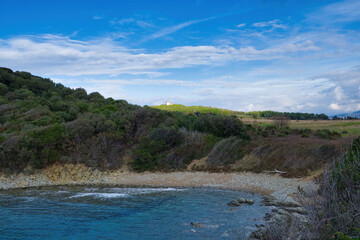 Marine panorama of the Gulf of Baratti Tuscany Italy