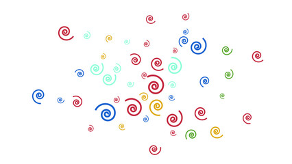 Festive Background with Colorful spirals. Trendy Pattern for Postcard, Print, Banner or Poster. Pretty spirals For Party Decoration, Wedding, Birthday or Anniversary Invitation. Vector