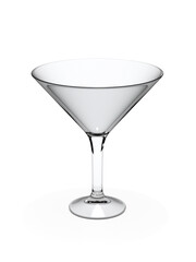 Empty martini glass 3d rendering