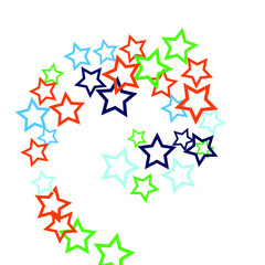 Colorful Stars Confetti, Mystery Sparkling Vector Background. Trendy Glowing Magic Glitter, Lights. Festive Falling Colorful Stars Confetti for Ads, Posters. 

