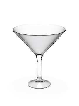 Empty martini glass 3d rendering