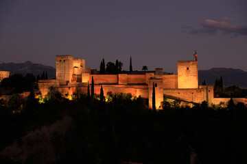 Espagne palais de l'Alhambra Séville  de nuit