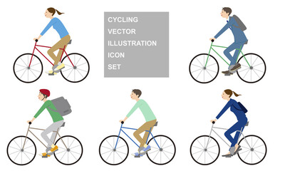 Naklejka premium Bicycle rider illustration vector material