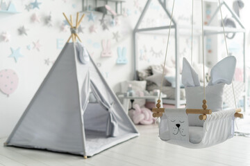 Kids room with light interior design in apartment © brizmaker