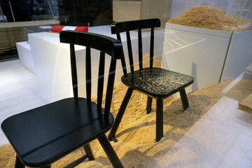 recycling of furniture, furniture chairs and bedside tables from industrial waste and wood...