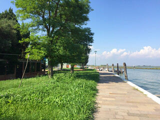 view of Burano island in Venice Italy