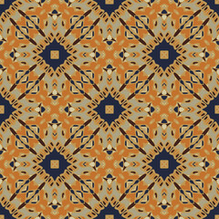 Creative color abstract geometric pattern in orange yellow blue, vector seamless, can be used for printing onto fabric, interior, design, textile, carpet, pillow. Home decor,  interior design.