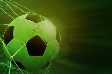 Fototapeta premium football in net of goal , goal score