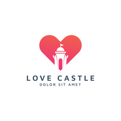 love and castle negative space logo design