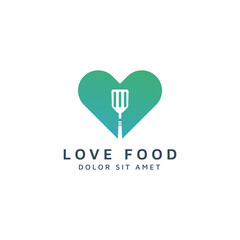 love food negative space logo design