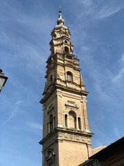 Fototapeta na wymiar clock tower of the cathedral of st nicholas