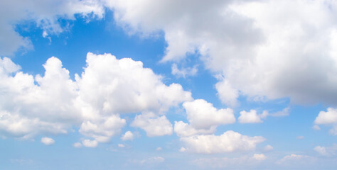 White sodt clouds and blue sky in springtime