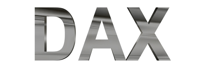 3D German Dax chrome isolated on white