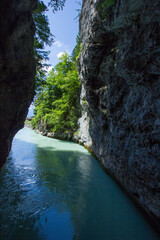 valley of the river aare (aareschlucht) on a sunny day