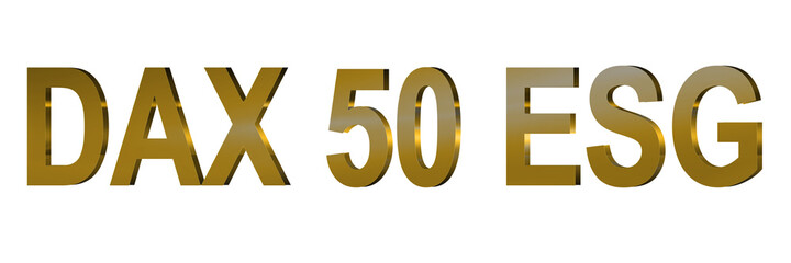 3D German Dax 50 ESG gold isolated on white
