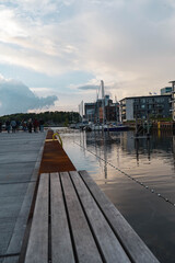 Obraz premium the harbour of the town Odense in Denmark 