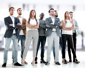 Obraz premium in full growth.Happy group of business people