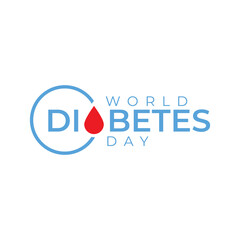 World diabetes day awareness design with blue circle and ribbon