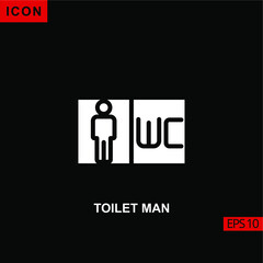 Fototapeta premium Icon Toilet man. Flat, glyph or filled vector icon symbol sign collection for mobile concept and web apps design.