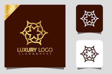 Minimalist Elegant Flower Luxury logo design vector Illustration