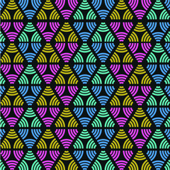 Triangle abstract seamless pattern for your design. dark background for textile carpet towel