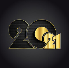 2021 happy new year golden text design on dark background. Luxury Creative design for your greetings card, flyers, invitation, poster, brochure, banner, calendar
