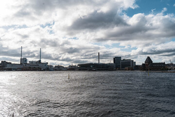 Naklejka premium view of the port of Aarhus