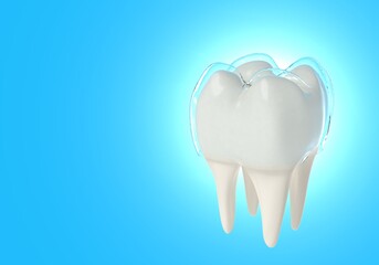 3d render tooth with crown