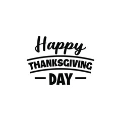 Thanksgiving day, decorative text, lettering, typography can be used for invitational cards, quotes, journals isolated on white background, simple black silhouette EPS Vector thanks, giving
