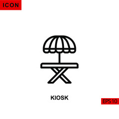 Icon kiosk or cafetaria. Outline, line or linear vector icon symbol sign collection for mobile concept and web apps design.