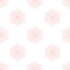 Seamless pattern with soft pink floral elements. Decorative festive winter background