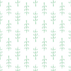 Seamless decorative pattern with spruce trees.