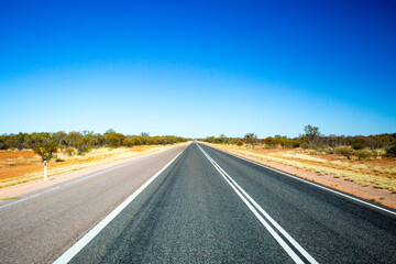 Fototapeta na wymiar Stuart Highway in Outback Australia