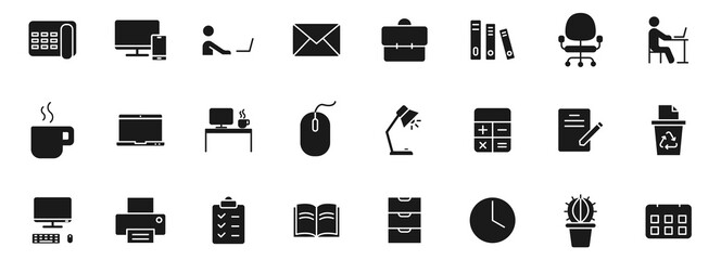 workspace silhouette vector icons isolated on white. workspace icon set for web, mobile apps, ui design and print