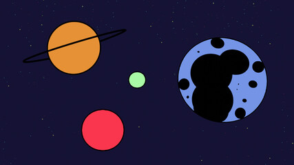 Obraz na płótnie Canvas cartoon planets