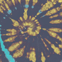 Blue Spiral Abstract. Tye Die Shirt Circle. 