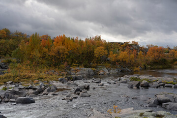 Fototapeta na wymiar Autumn in Nedalen, Tydal, Norway