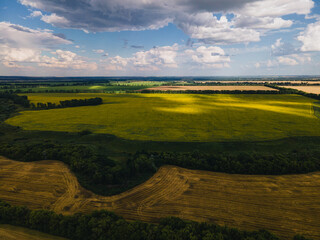 Naklejka premium sunset over the field