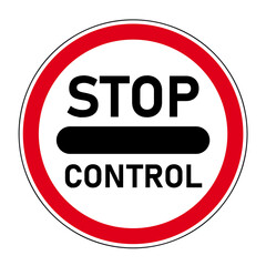 Strassenschild - Grenzkontrolle - STOP CONTROL