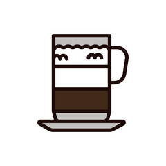 Cappuccino color line icon. Isolated vector element.