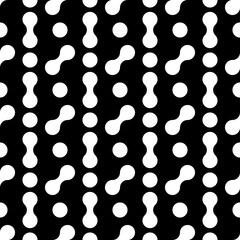 Circles, shapes seamless pattern. Geometrical print. Modern ornament. Dots, figures wallpaper. Geometric background. Contemporary backdrop. Vector art. Digital paper, textile print, abstract image.